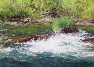 Trout Stream pastel painting